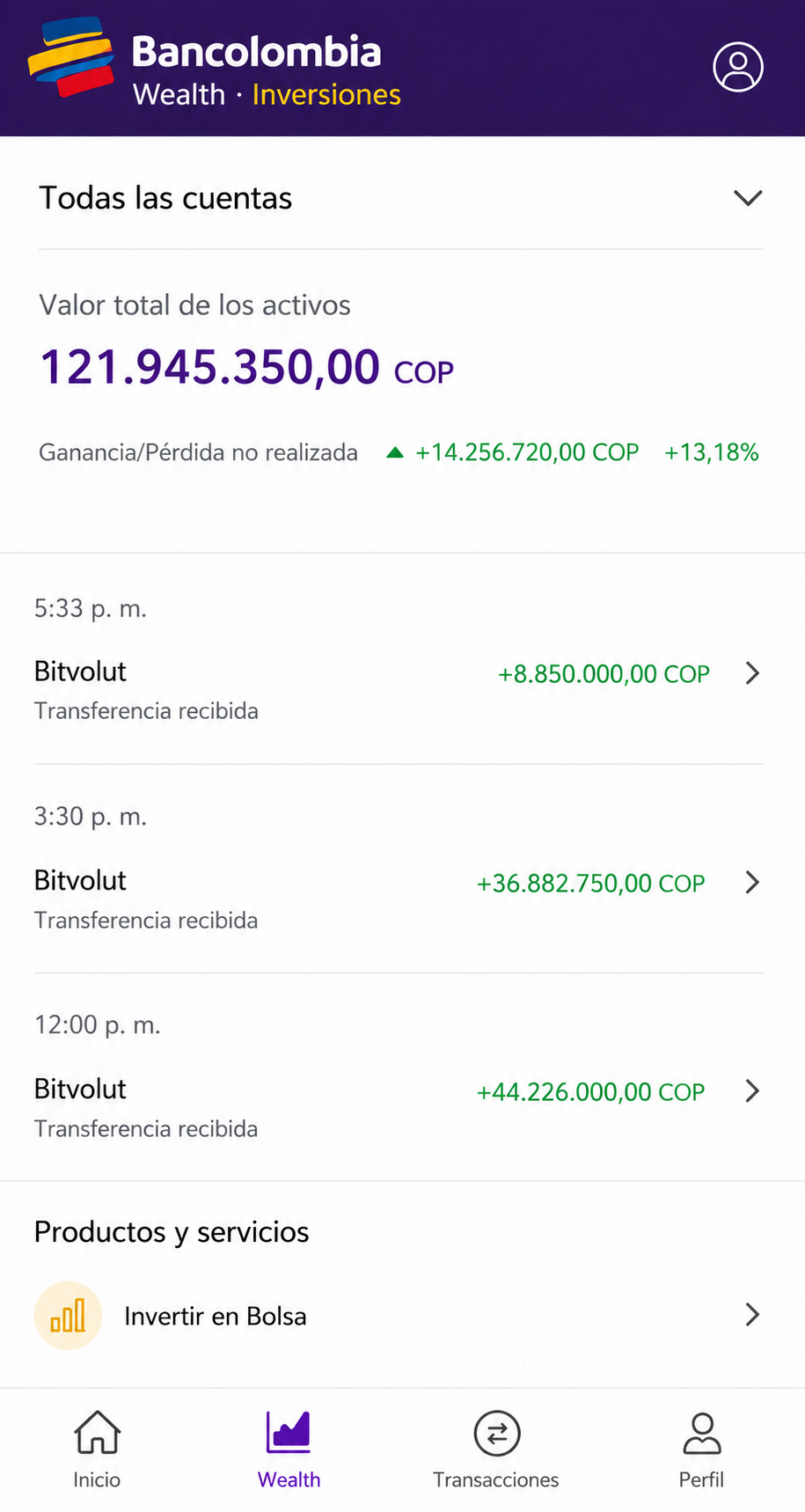 Prueba de ganancias